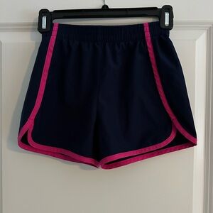 Girl’s Navy Shorts with Pink Trim